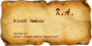 Kindl Ambos névjegykártya